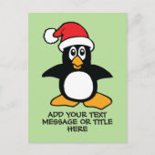 Funny Christmas Pinguin Custom Text Postkarte (Vorderseite)