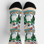 Funny Christmas Pinguin mädchenhaft pink Socken (Oben)
