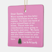 Funny Christmas Pink Liebe Weihnachtsbrief Keramikornament (Links)