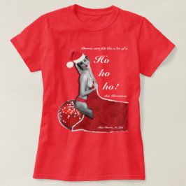 Funny Christmas Pinup Hoe Joke Ladys Xmas T - Shir T-Shirt