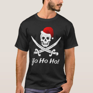 Funny Christmas Pirate Weihnachtsmannmütze Yo Ho T-Shirt
