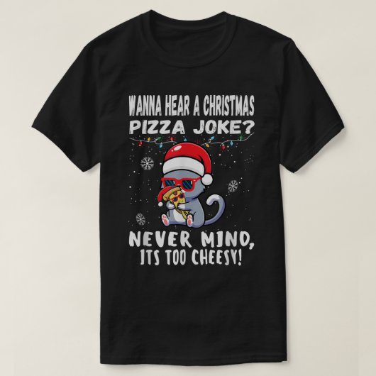 Funny Christmas Pizza Joke Cat Shirt (Design vorne)
