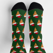 Funny Christmas Pizza Scheiben in Weihnachtsmannmü Socken (Oben)