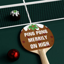 Funny Christmas Plum Pudding Ping Pong Paddle Padd