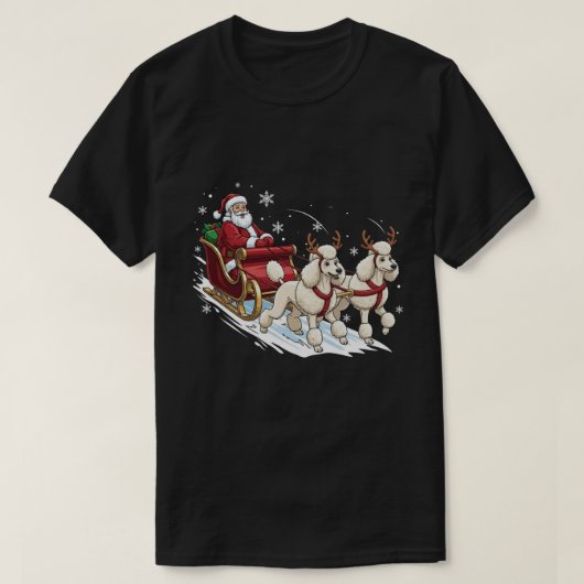 Funny Christmas Poodle Dogs Lover Xmas T-Shirt (Design vorne)