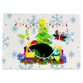 Funny Christmas Pooping Dog Große Geschenktüte (Rückseite)