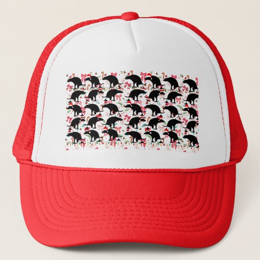 Funny Christmas Pooping Dogs Pattern Truckerkappe (Vorderseite)
