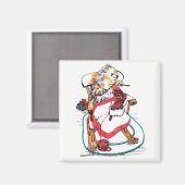 Funny Christmas Porcupine Knitter Strumpf Magnet (Vorderseite/Rückseite)