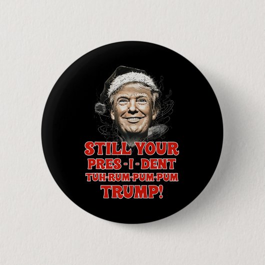 Funny Christmas Präsident Trump Pajamas Ugly Chris Button (Vorderseite)