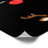 Funny Christmas Pregnancy Reindeer Pregnancy Annou Poster (Ecke)