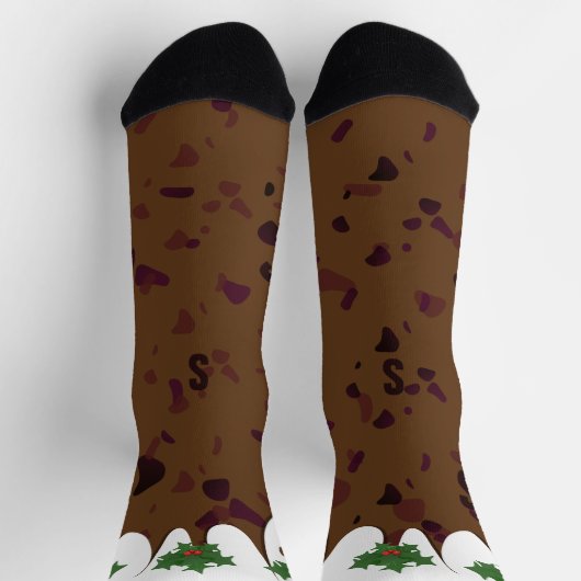 Funny Christmas Pudding Custom Holiday Socks Socken (Oben)