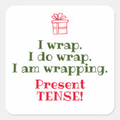 Funny Christmas Puff | Holiday Grammar Spaß Quadratischer Aufkleber (Vorderseite)