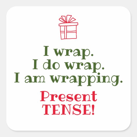 Funny Christmas Puff | Holiday Grammar Spaß Quadratischer Aufkleber (Vorderseite)