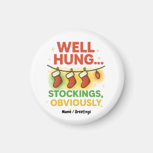 Funny Christmas Puff "Well Hung Strumpfs offensich Magnet