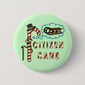 Funny Christmas Pun Citizen Cane Button (Vorderseite)