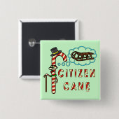 Funny Christmas Pun Citizen Cane Button (Vorne & Hinten)