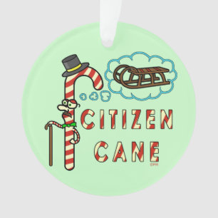 Funny Christmas Pun Citizen Cane Ornament
