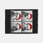 Funny Christmas Quaker Parrot Santa Photo Booth Fleecedecke (Vorderseite (Horizontal))