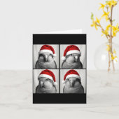 Funny Christmas Quaker Parrot Santa Photo Booth  Karte (Gelbe Blume)