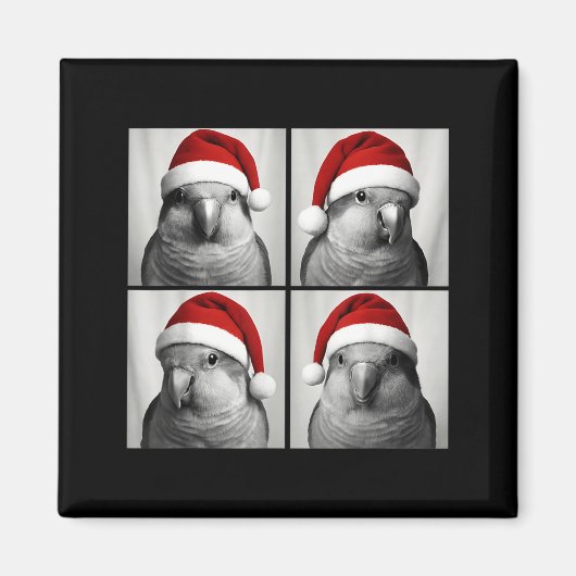 Funny Christmas Quaker Parrot Santa Photo Booth Magnet (Vorne)