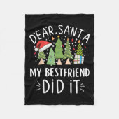 Funny Christmas Quote Saying Dear Santa My Friend Fleecedecke (Vorderseite)