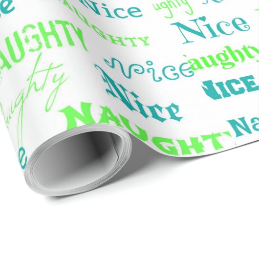 Funny Christmas Quote Sprichwort Naughty oder Nice Geschenkpapier (Rolleneckpunkt)