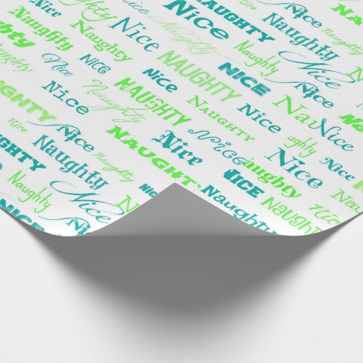 Funny Christmas Quote Sprichwort Naughty oder Nice Geschenkpapier (Ecke)