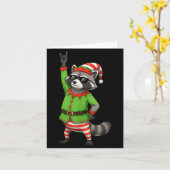 Funny Christmas Raccoon Dressed As Elf With Sungle Karte (Gelbe Blume)