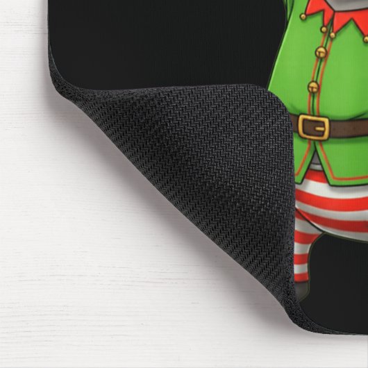 Funny Christmas Raccoon Dressed As Elf With Sungle Mousepad (Ecke)