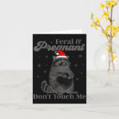 Funny Christmas Raccoon Feral And Pregnant Don't T Karte (Gelbe Blume)