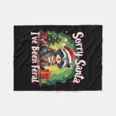 Funny Christmas Raccoon Meme Sorry, dass Santa ich Fleecedecke (Vorderseite (Horizontal))