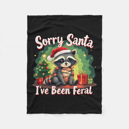 Funny Christmas Raccoon Meme Sorry, dass Santa ich Fleecedecke (Vorderseite)