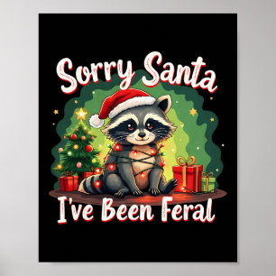 Funny Christmas Raccoon Meme Sorry, dass Santa ich Poster