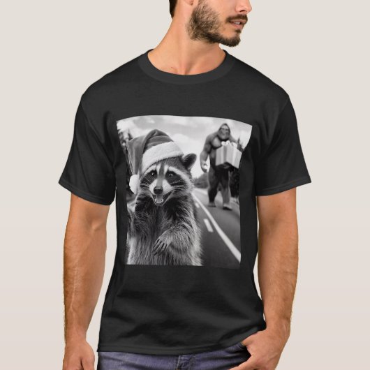 Funny Christmas Raccoon Shirt Raccoon Selfie With  (Vorderseite)