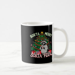 Funny Christmas Raccoon Sorta Merry Sorta Santa Fe Kaffeetasse