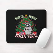 Funny Christmas Raccoon Sorta Merry Sorta Santa Fe Mousepad (Mit Mouse)
