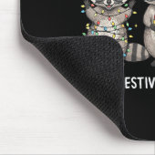 Funny Christmas Racoon - Feral But Festive  Mousepad (Ecke)