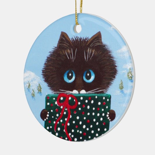 Funny Christmas Ragdoll Cat Art Creationarts Keramik Ornament (Links)