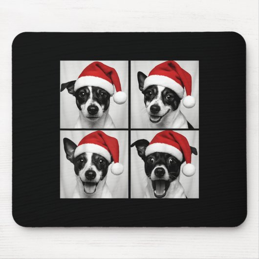 Funny Christmas Rat Terrier Santa Dog Lover Photo  Mousepad (Vorne)