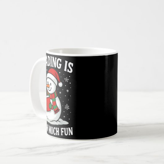 Funny Christmas Reading Is Snow Much Snowman Book Kaffeetasse (Vorderseite Links)