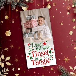 Funny Christmas Red Green Tinsel Foto Feiertagskarte