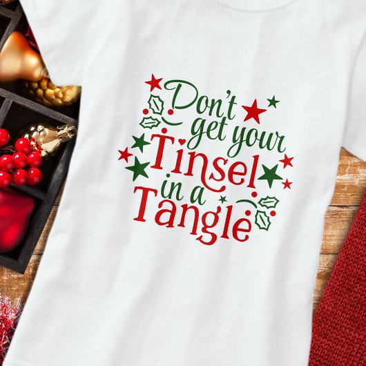 Funny Christmas Red Green Tinsel Zitat Tri-Blend Shirt