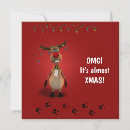 Funny Christmas Red Nosed Reindeer Einladung