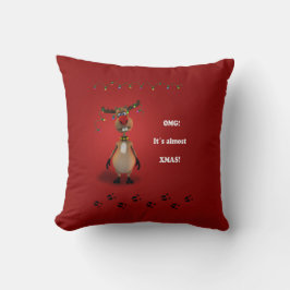 Funny Christmas Red Nosed Reindeer Kissen