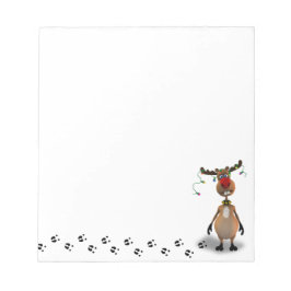 Funny Christmas Red Nosed Reindeer Notizblock