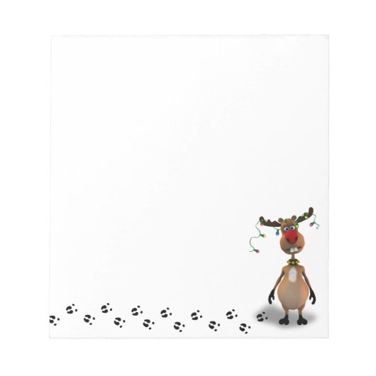 Funny Christmas Red Nosed Reindeer Notizblock (Vorderseite)