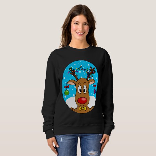 Funny Christmas Red Nosed Reindeer Sweatshirt (Vorne ganz)