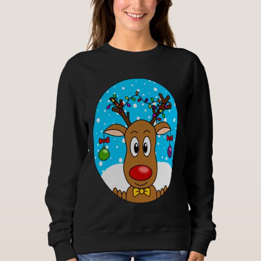 Funny Christmas Red Nosed Reindeer Sweatshirt (Vorderseite)