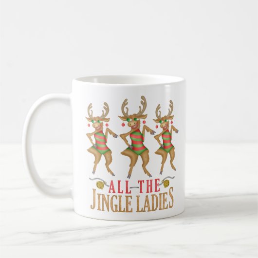 Funny Christmas Reindeer All Jingle Ladys Kaffeetasse (Links)
