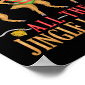 Funny Christmas Reindeer All The Jingle Ladies  Poster (Ecke)